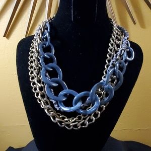 NEW LOFT Chunky Gold/Gray Multistrand Necklace 162
